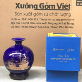 Bình hút lộc in logo màu xanh dương họa tiết thuyền buồm XG-BHL03