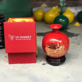 Bình hút lộc in logo màu đỏ họa tiết thuyền buồm in decal vàng XG-BHL08