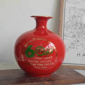 Bình hút lộc in logo kỷ niệm ngày truyền thống màu đỏ XG-BHL09