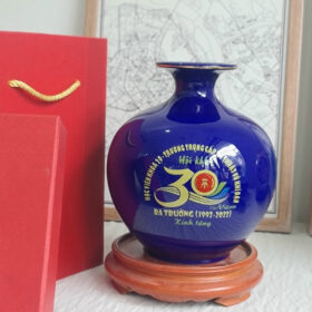 Bình hút lộc in logo hội khóa ngày ra trường màu xanh coban XG-BHL14