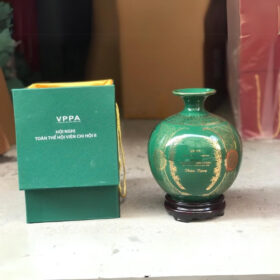 Bình hút lộc in logo màu xanh lá họa tiết hoa in decal vàng XG-BHL19