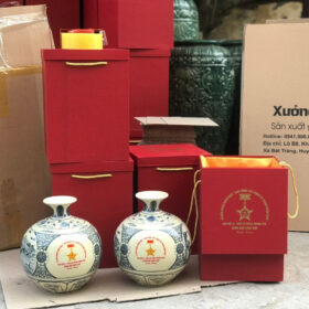 Bình hút lộc in logo men rạn vẽ cảnh theo yêu cầu XG-BHL23