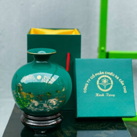 Bình hút lộc in logo màu xanh lá họa tiết bát mã XG-BHL26