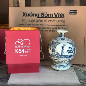 Bình hút lộc in logo men rạn vẽ tứ cảnh XG-BHL31