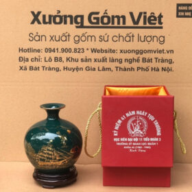 Bình hút lộc in logo kỷ niệm ngày tựu trường màu xanh lá họa tiết thuận buồm xuôi gió XG-BHL33
