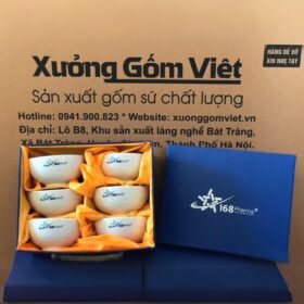 Bộ 6 bát cơm in logo 168Pharma màu trắng XG-BC01