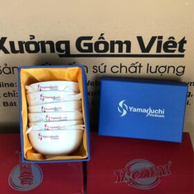 Bộ 6 bát cơm in logo Yamaguchi Việt Nam màu trắng XG-BC16