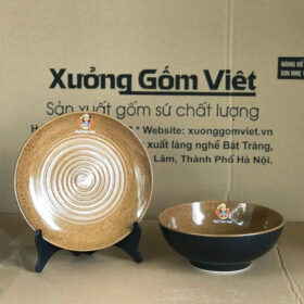 Bộ bát đĩa 2 món in logo Phở This Way màu đen XG-BD03