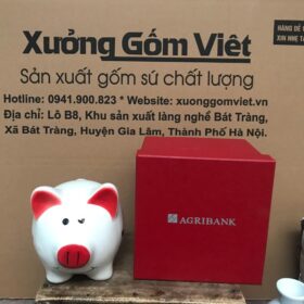 Heo đất in logo AGRIBANK màu đỏ XG-HĐ10