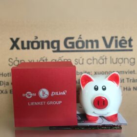 Heo đất in logo LIENKET GROUP size nhỏ màu đỏ XG-HĐ08