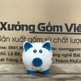 Heo đất in logo Chung tay xây dưng Giáo xứ Thánh Tâm size nhỏ màu xanh dương XG-HĐ04