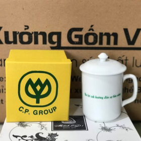 Ly sứ in logo Ba lợi ích hướng đến sự bền vững dáng trụ quai vuông XG-LS68