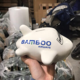 Ống tiết kiệm máy bay in logo Banboo Airways màu trắng XG-HĐ14