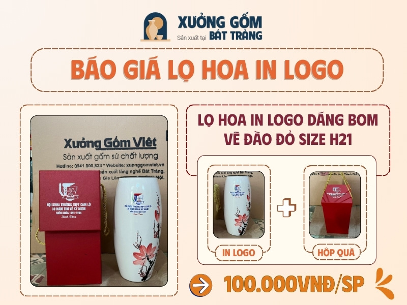 Báo giá lọ hoa in logo