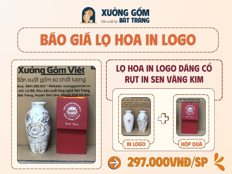 Báo giá lọ hoa in logo