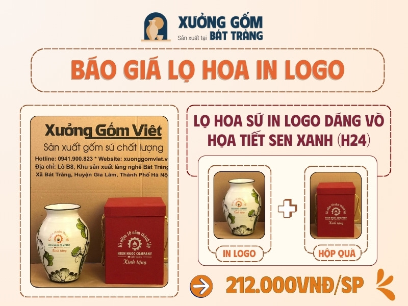 Báo giá lọ hoa in logo