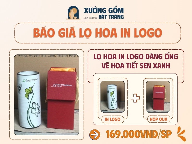Báo giá lọ hoa in logo