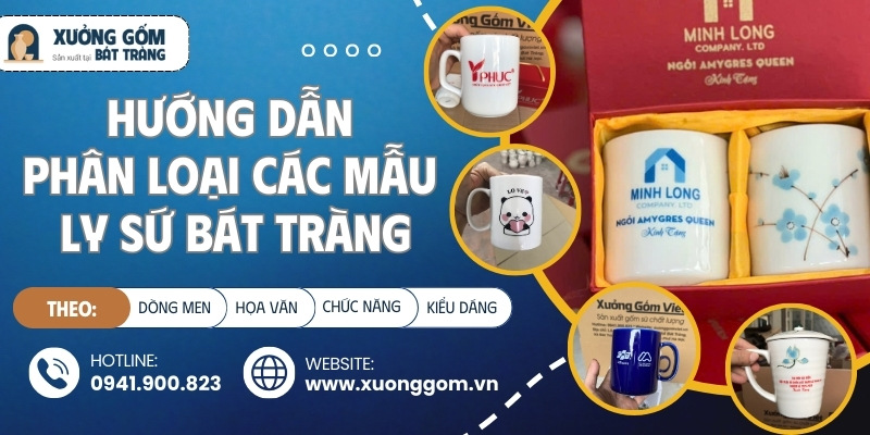 Hướng dẫn phân loại các mẫu ly sứ Bát Tràng theo dòng men, hoa văn, chức năng và kiểu dáng