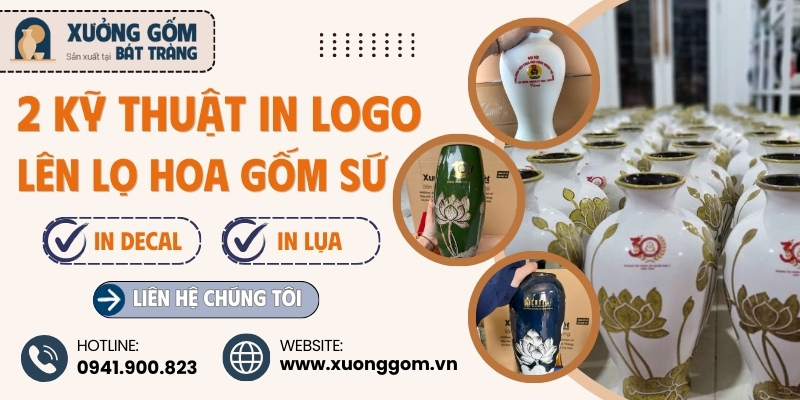 Kỹ thuật in logo lên lọ hoa gốm sứ