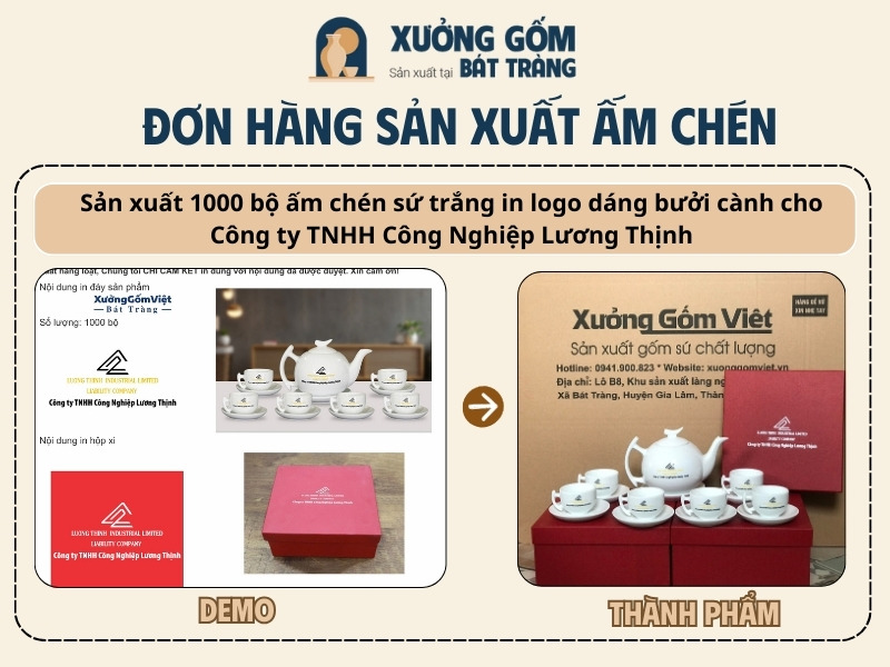 Đơn hàng sản xuất ấm chén tại xưởng gốm